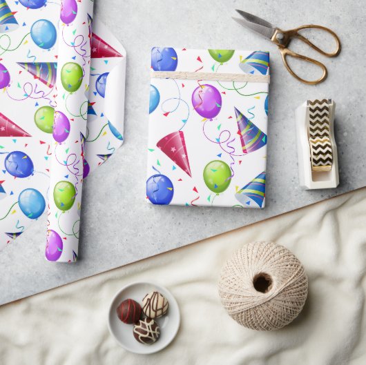 Verjaardagsfeestje cadeaupapier (Crafts)
