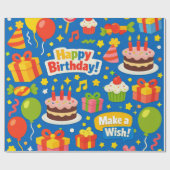 Verjaardagsfeestje cadeaupapier (Vlak)