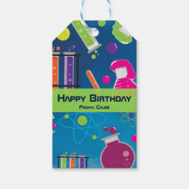 Verjaardagsfeestje Cadeautag voor gekke wetenschap Cadeaulabel