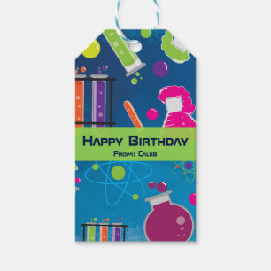 Verjaardagsfeestje Cadeautag voor gekke wetenschap Cadeaulabel