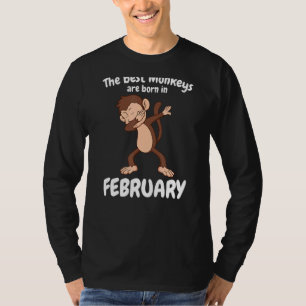 Verjaardagsfeestje Cake Februari Aap Dabbing Ape C T-shirt