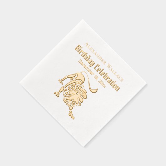 Verjaardagsfeestje Celebratie Naam Datum van de Le Folie Servetten (Rechts)