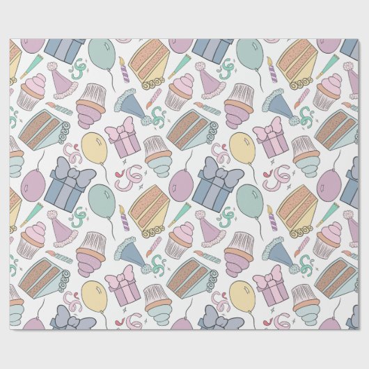 Verjaardagsfeestje Celebration inpakpapier (Vlak)