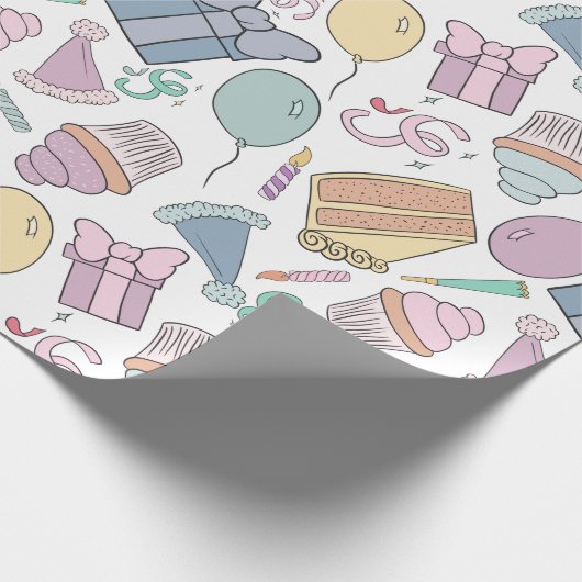 Verjaardagsfeestje Celebration inpakpapier (Hoek)