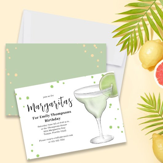 Verjaardagsfeestje Chic Adult Margarita Cool Drink Kaart