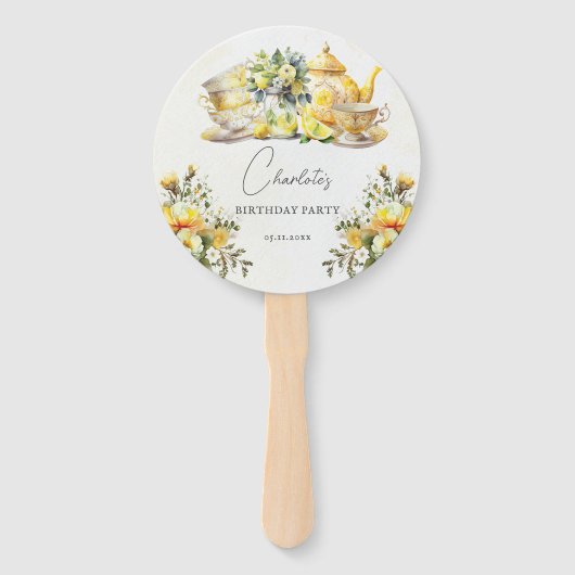 Verjaardagsfeestje Citroenthee  Foto Handwaaier (Voorkant)