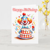 Verjaardagsfeestje Clown voor kinderen Kaart (Gele Bloem)