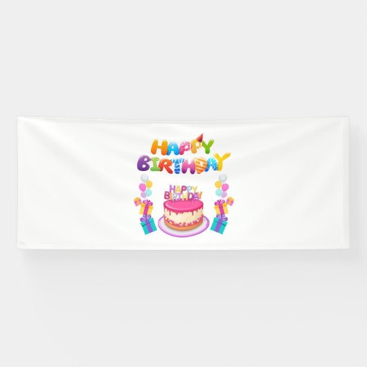 Verjaardagsfeestje Confetti 4x10 Vinyl Banner (Horizontaal)