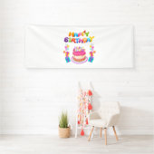 Verjaardagsfeestje Confetti 4x10 Vinyl Banner (Insitu)