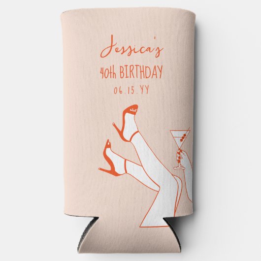 Verjaardagsfeestje coozie aangepaste naam fancy ha (Voorkant)