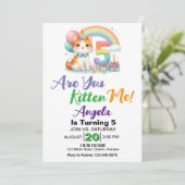Verjaardagsfeestje Cute Kitten 5 jaar Kaart (Staand voorkant)