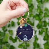 Verjaardagsfeestje Cute Space Adventure Sleutelhanger (Hand)