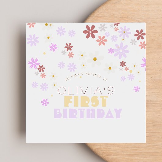 Verjaardagsfeestje Dainty Bloem 1e Verjaardag Servet