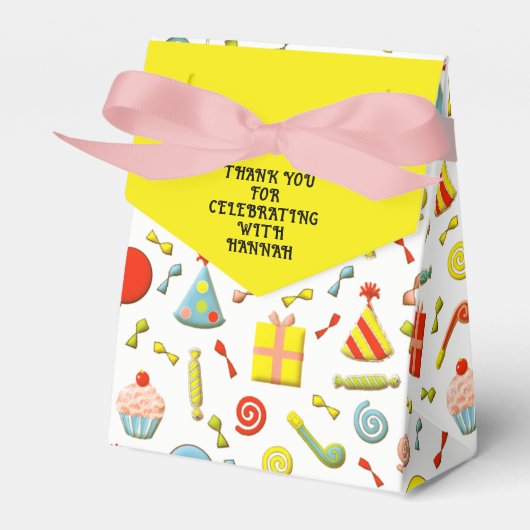 Verjaardagsfeestje dank je bedankdoosjes (Voorkant Zijde)