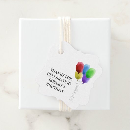 Verjaardagsfeestje dank u cadeau Labels, ballon La Bedankjes Labels (In situ)