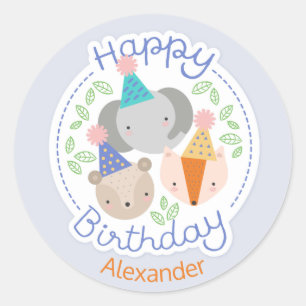 Verjaardagsfeestje Dieren Stickers