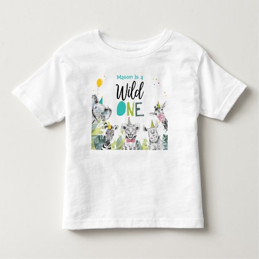 Verjaardagsfeestje Dieren Verjaardagsjongen Wilde  Kinder Shirts (Voorkant)