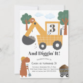 Verjaardagsfeestje Diggin' IT Construction Theme Kaart (Voorkant)