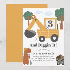 Verjaardagsfeestje Diggin' IT Construction Theme Kaart