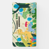 Verjaardagsfeestje Dinosaur feestbanner Spandoek (Verticaal)