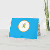 Verjaardagsfeestje dinosauruskind bedankt kaart (Achterkant)