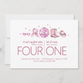 Verjaardagsfeestje - Disco Cowgirl Thema Kaart (Voorkant)