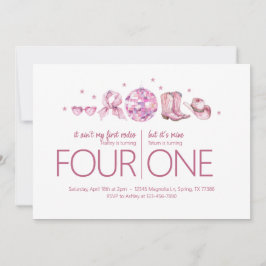 Verjaardagsfeestje - Disco Cowgirl Thema Kaart