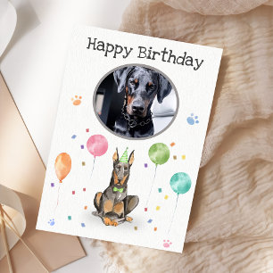 Verjaardagsfeestje Dobermann Dierlijke Kaart