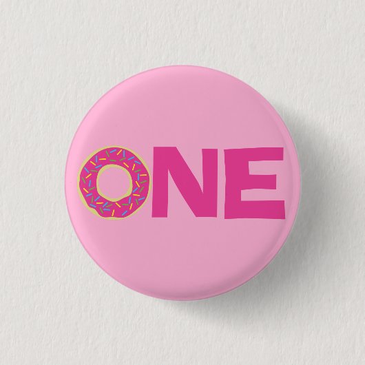 Verjaardagsfeestje Donut Kid Cute Ronde Button 3,2 Cm (Voorkant)