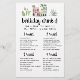 Verjaardagsfeestje Drink Als spel bewerkbare kaart