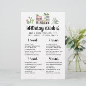 Verjaardagsfeestje Drink Als spel bewerkbare kaart (Staand voorkant)