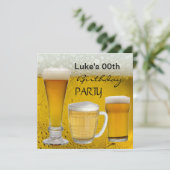 Verjaardagsfeestje Drinken Bier Mannen Alle Leefti Kaart (Staand voorkant)