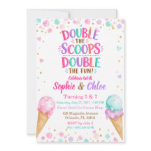 Verjaardagsfeestje dubbele ijsjes twee soorten