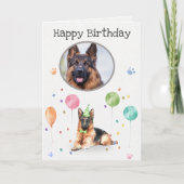 Verjaardagsfeestje Duitse herder Dier Kaart (Voorkant)