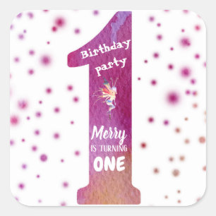 Verjaardagsfeestje Een Waterverf Fairy Sticker