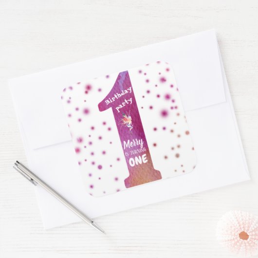 Verjaardagsfeestje Een Waterverf Fairy Sticker (Envelop)