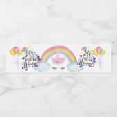 Verjaardagsfeestje Eenhoorns Waterfles Etiket (Enkel label)