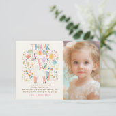 Verjaardagsfeestje Eenhoring Foto Bedankt (Staand voorkant)