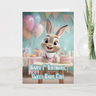 Verjaardagsfeestje eerste verjaardag van lieve kle kaart