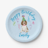 Verjaardagsfeestje Engels Springer Spanie Papier B Papieren Bordje (Voorkant)