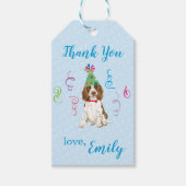 Verjaardagsfeestje Engels Springer Spaniel Dank u Cadeaulabel (Voorkant)