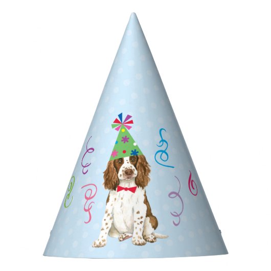 Verjaardagsfeestje Engelse Springer Spaniel Feesthoedjes (Voorkant)