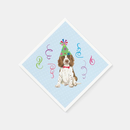 Verjaardagsfeestje Engelse Springer Spaniel Servet (Hoek)