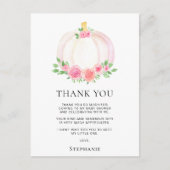 Verjaardagsfeestje Fall Pumpkin Girl Bedankt Briefkaart (Voorkant)