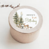 Verjaardagsfeestje favoriet bosdieren ronde sticker