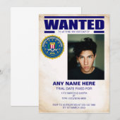 Verjaardagsfeestje FBI Gezocht Kaart (Voorkant / Achterkant)