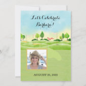 Verjaardagsfeestje Foto Golf Feestje Elke Leeftijd Kaart (Achterkant)
