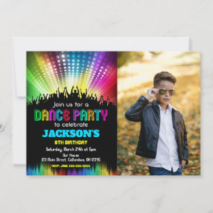 Verjaardagsfeestje foto uitnodiging voor jongens d