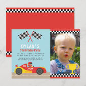 Verjaardagsfeestje foto uitnodigingen voor jongens (Voorkant / Achterkant)