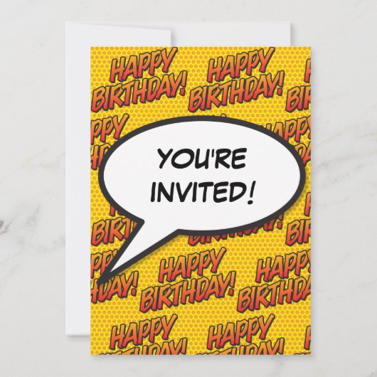 Verjaardagsfeestje Fun Comic Modern Alle Leeftijde Kaart (Achterkant)